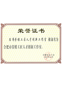合肥市勞模工(gōng)匠人才創新(xīn)工(gōng)作(zuò)室