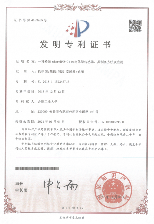 一種檢測microRNA-21的電(diàn)化學(xué)傳感器、其制備方法及應用(yòng)